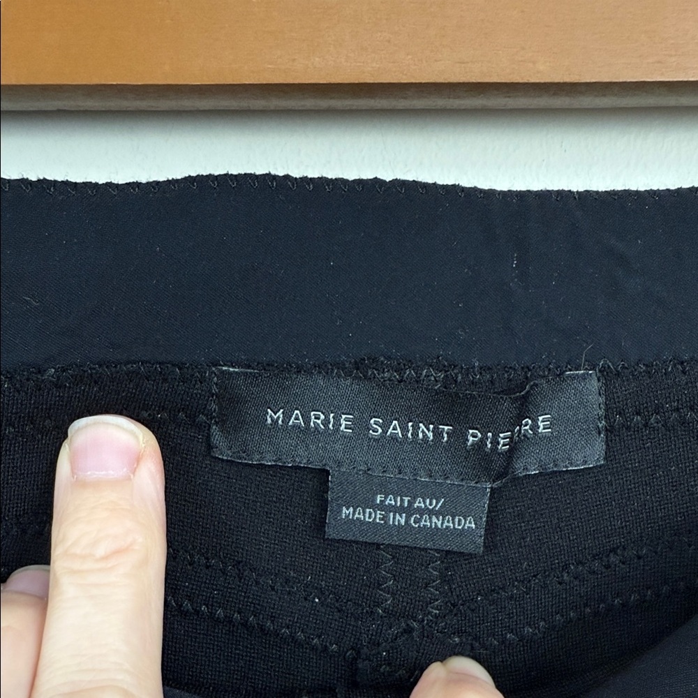 MARIE SAINT PIERRE 🇨🇦 black side zip pants with ruffle laser cut details small - Picture 3 of 14